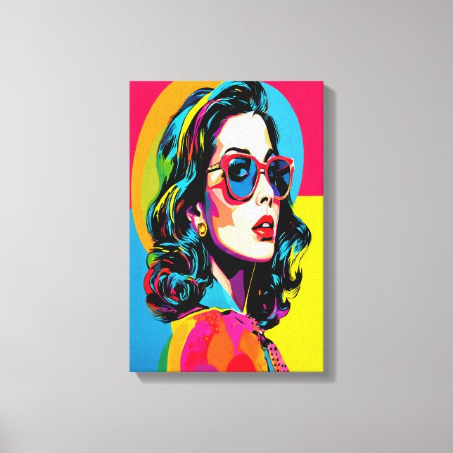 Vibrante Pop Art Mujer Retro Moda Wall Decoración (Anverso)