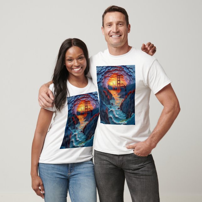 Vibrante puesta de sol sobre la camiseta Golden Ga (Unisexo)