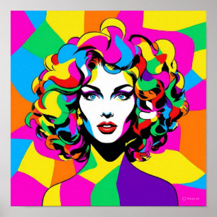 Vibrante retrato de arte pop