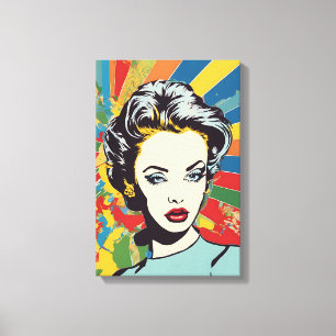 Vibrante retrato de arte pop femenino