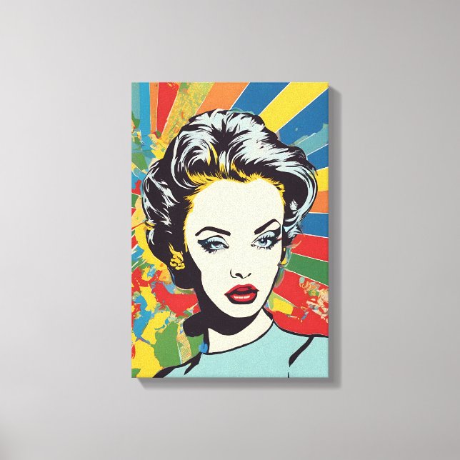 Vibrante retrato de arte pop femenino (Anverso)