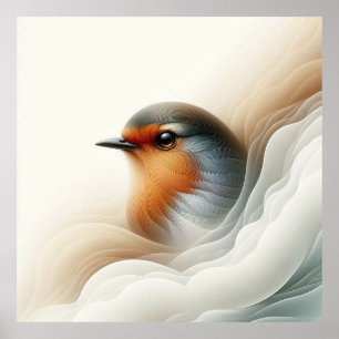 Vibrante Robin Ilustracion Natural del Arte de las