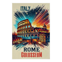 Vibrante Roma Colosseum - Poster italiano