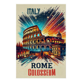 Vibrante Roma Colosseum - Poster italiano