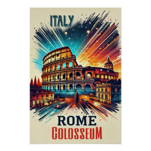 Vibrante Roma Colosseum - Poster italiano