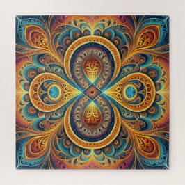 Vibrante rompecabezas de arte fractal