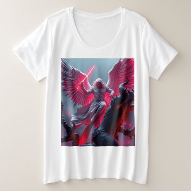Vibrante San Miguel el arcángel más té femenino (Anverso del diseño)