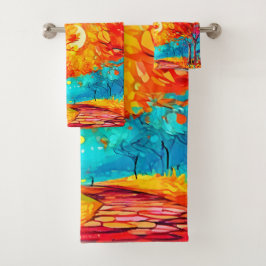 Vibrante sendero forestal a la luna