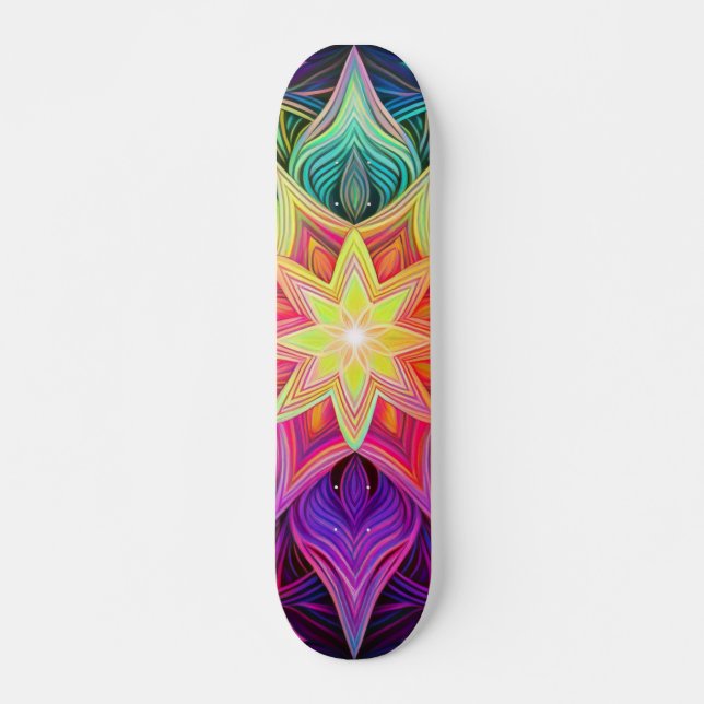 Vibrante Skateboard de Estrella Geométrica (Anverso )