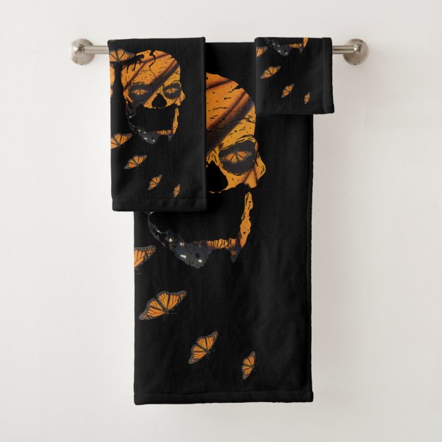 Vibrante Skulls Monarch Butterfly Art (In situ)