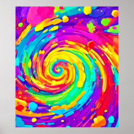 Vibrante Spiral Splash Colores Arte