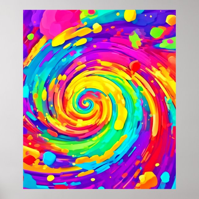 Vibrante Spiral Splash Colores Arte (Frente)