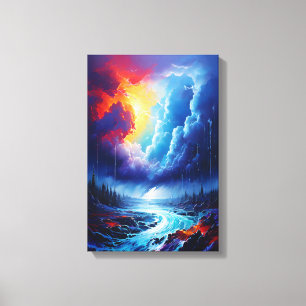 Vibrante Stormy Sky Resumen de arte paisajístico d