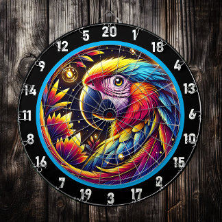 Vibrante tablero de cartón con diseño de loro trop