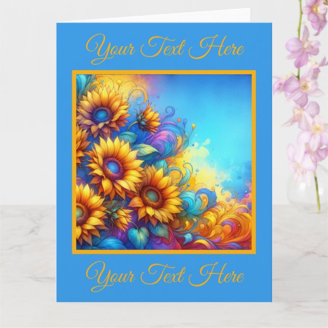 Vibrante tarjeta de bienvenida de girasoles amaril (Orquídea)