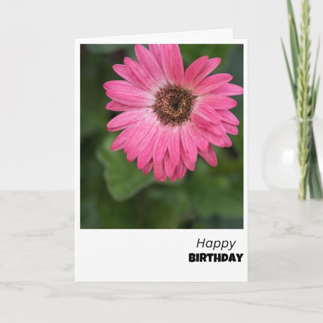 Vibrante tarjeta de cumpleaños de color rosa (Anverso)