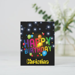 Vibrante tarjeta de cumpleaños personalizada