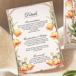 Vibrante tarjeta de detalles del Boda floral amari