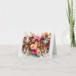 Vibrante tarjeta de Día de la Madre con Mosaico Fl