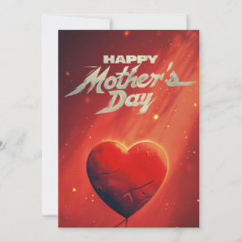 Vibrante tarjeta de Día de la Madre rojo