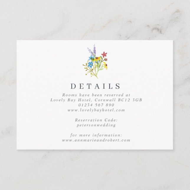 Vibrante tarjeta de gabinete para Boda Rustic Wild (Anverso)