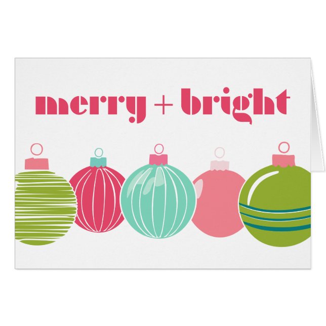 Vibrante tarjeta de merry + Navidades brillantes (Anverso (Horizontal))