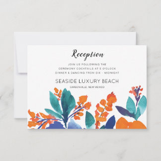 Vibrante tarjeta de recepción floral con flores