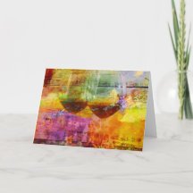 Vibrante tarjeta de saludo de arte digital de vino