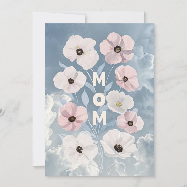 Vibrante tarjeta de saludo de Día de la Madre flor (Anverso)