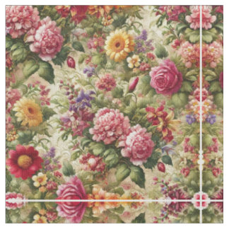 Vibrante tela de algodón floral - Un yard de elega