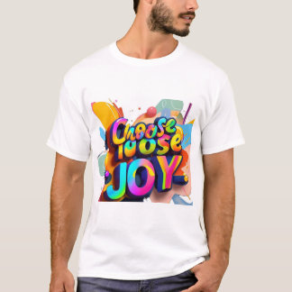 "Vibrante tipografía camiseta - Elige Alegría Dive