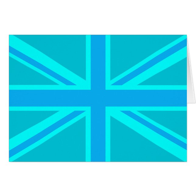 Vibrante Unión Turquesa Jack Bandera Británica (Anverso (Horizontal))