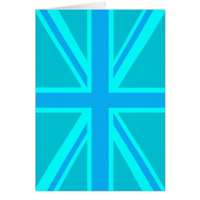 Vibrante Unión Turquesa Jack Bandera Británica (Frente)