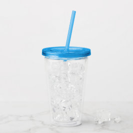 Vibrante vaso de bebida de acrílico azul de 16 oz