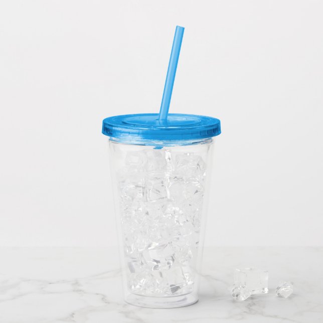 Vibrante vaso de bebida de acrílico azul de 16 oz (Reverso (hielo))