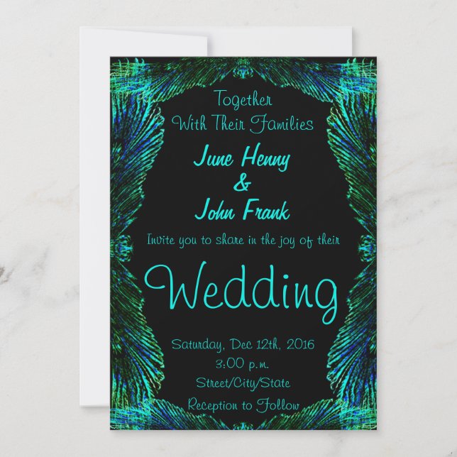 Vibrante Wings Wedding Invitación (Anverso)