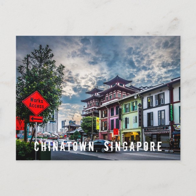Vibrante y colorida postal china en Singapur (Anverso)