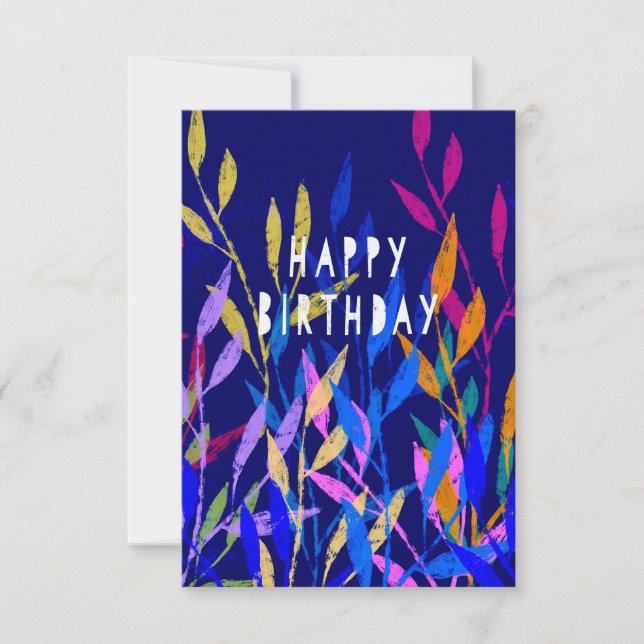 Vibrantes hojas - Feliz cumpleaños (Anverso)