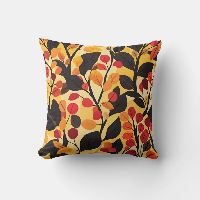 Vibrantes hojas otoñales almohada decorativa (Anverso)