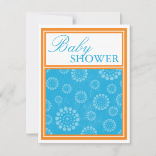 Vibrantes invitaciones a la ducha con Naranja azul