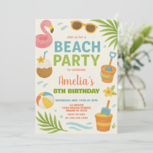 Vibrantes invitaciones y decoración de cumpleaños
