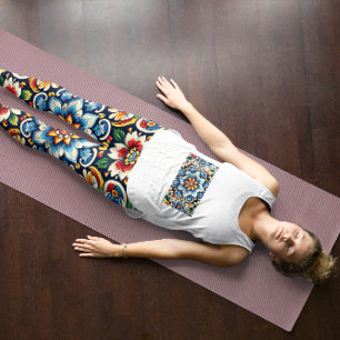 Vibrantes leggings de bordado mexicano