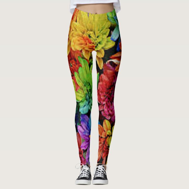 Vibrantes Leggings Florales Multicoloreadas (Anverso)