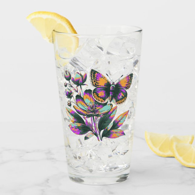 Vibrantes Schmetterlingsblumenmotiv (Anverso (hielo))
