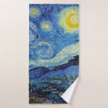 Vicent Van Gogh Starry Night Vintage Bella Artes<br><div class="desc">Toalla de baño de Bella Artes Vicente Van Gogh Starry Night Vintage</div>