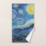 Vicent Van Gogh Starry Night Vintage Bella Artes<br><div class="desc">Toalla de mano del Bella Artes Vicent Van Gogh Starry Night Vintage</div>
