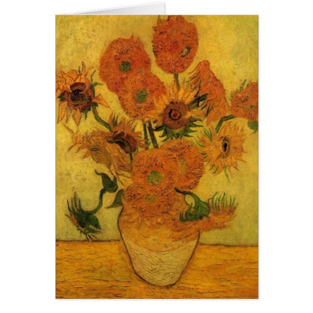 Vicente van Gogh Vase de Vida Fija con 15 girasole (Frente)