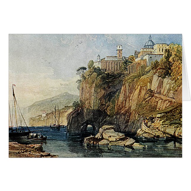 Vico, Bahía de Nápoles - Tarjeta de pintura acuare (Anverso (Horizontal))