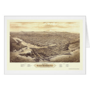 Victoria, A.C., mapa panorámico de Canadá - 1878