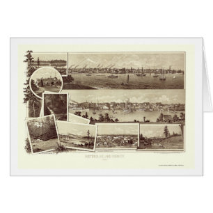 Victoria, A.C., mapa panorámico de Canadá - 1884